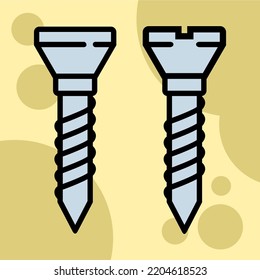 Ilustración Vector Gráfico de tornillo, herramienta, icono de trabajo