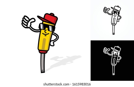 Illustration Vector Graphic Of Screwdriver Cartoon Character. Fit For Industrial Logo, Company Mascot, Etc.