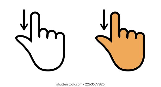 Illustration Vector Graphic of Scroll, down, hand gestures Icon