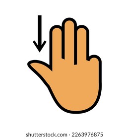 Illustration Vector Graphic of Scroll, down, hand gestures Icon