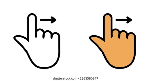 Illustration Vector Graphic of Scroll, left, hand gestures Icon