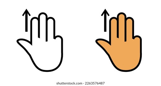 Ilustración Gráfico vectorial de desplazamiento, arriba, gestos de mano Icono