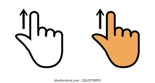 Illustration Vector Graphic of Scroll, up, hand gestures Icon