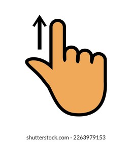 Illustration Vector Graphic of Scroll, up, hand gestures Icon