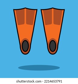 Illustration vector graphic of scuba fins.