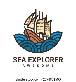 Illustration vector graphic of Sea Explorer, good for logo design