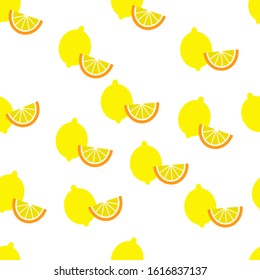 Illustration vector graphic of Seamless fruit pattern with orange slices. Perfect design elements for baby textile or clothes