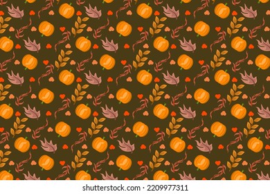 Illustration vector graphic of seamless nature leaves autumn pattern. Good for fabric, textile, print, background. 