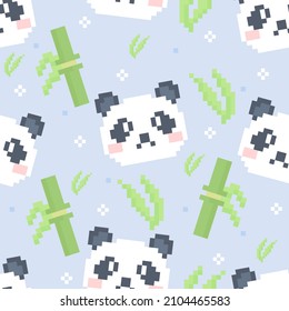 Illustration vector graphic of seamless panda and bamboo pattern