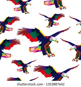 Illustration vector graphic of  seamless pattern eagle, vector background