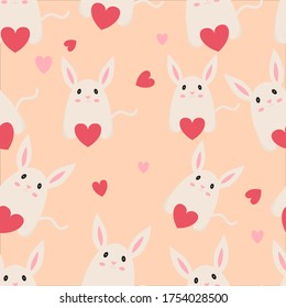 illustration vector graphic seamless pattern rabbit, good use wallpaper, fabric, textiles