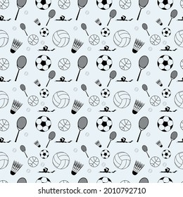 illustration Vector graphic of seamless pattern sport style, suitable for printing industry and any decorative.