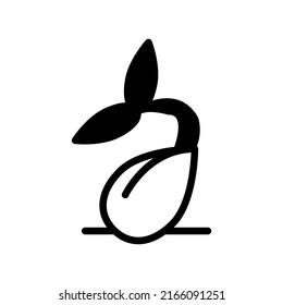 Ilustración Gráfico vectorial del icono de semilla. Apto para planta, crecimiento, jardinería, semillas, etc.