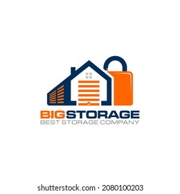 Illustration vector graphic of self storage company logo design template