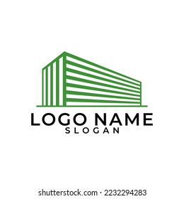 Illustration vector graphic of self storage company logo design template. Vector logo for building container