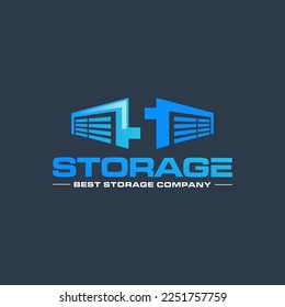 Illustration vector graphic of self storage company logo design template