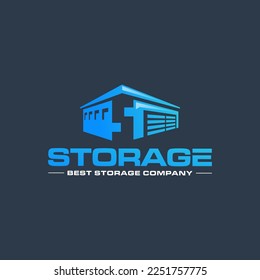 Illustration vector graphic of self storage company logo design template