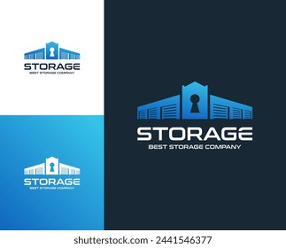 Illustration vector graphic of self storage company logo design template