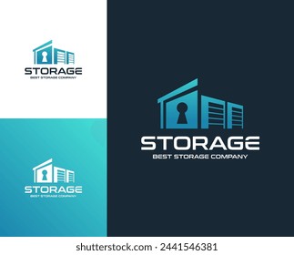 Illustration vector graphic of self storage company logo design template