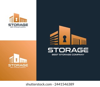 Illustration vector graphic of self storage company logo design template