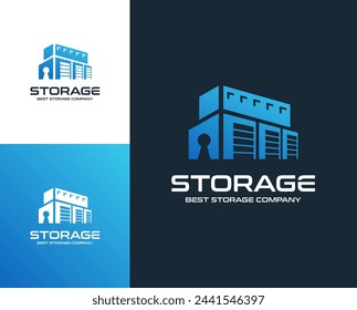 Illustration vector graphic of self storage company logo design template