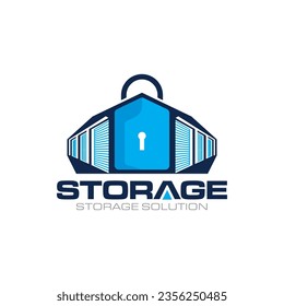 Illustration vector graphic of self-storage solution company logo design template