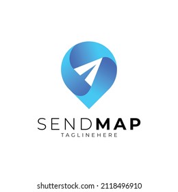 illustration vector graphic of send map logo template