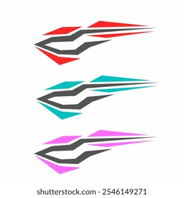 Illustration vector graphic set of abstract design decal stickers for cars