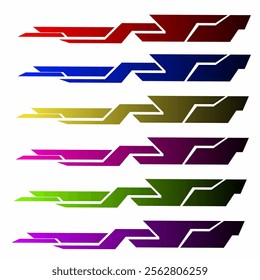 Illustration vector graphic set of abstract design decal stickers for cars