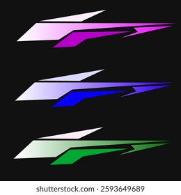 Illustration vector graphic set of abstract design decal stickers for cars and other