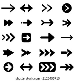 Gráfico vectorial de ilustración de un conjunto de iconos de flecha.