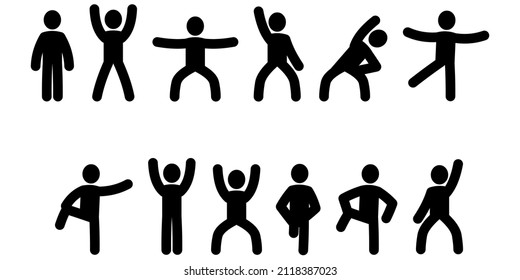 Illustration vector graphic a set of black exercise icons