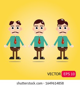 Illustration vector graphic of Set of businessman characters poses , office worker , eps10 vector format