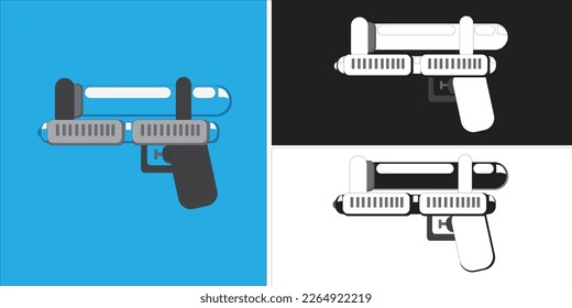 ilustración vectorial de set Cañones de agua de dibujos animados para niños. perfecto para juegos de armas y juguetes, fondo, fondo de pantalla, etc