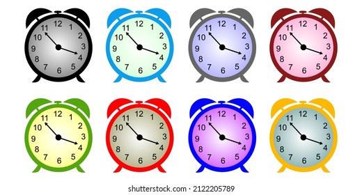 Illustration Vector Graphic a set of color clock icons 
