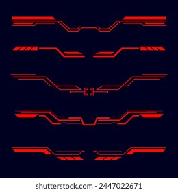 ilustración Vector gráfico de un conjunto de Elementos de diseño para un tema de tecnología futurista