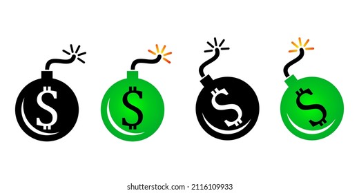 Illustration vector graphic a set of dollar bombs