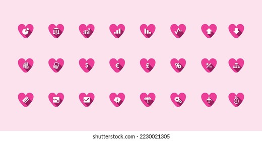 illustration vector graphic of Set economic love icon
