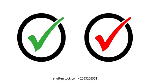 Illustration vector graphic a set of tick icons. Check logo. Simple flat image