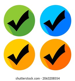 Illustration vector graphic a set of tick icons. Check logo. Simple flat image