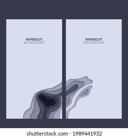 Illustration vector graphic of set valley carving texture. Vertical banners with 3D abstract background and paper cut shapes. good for business presentations, poster background, invitation, book cover
