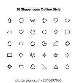 Illustration vector graphic of Shape Icons Set Outline Style. Shape Themed Icon. Vector illustration isolated on white background. Perfect for website or application design.