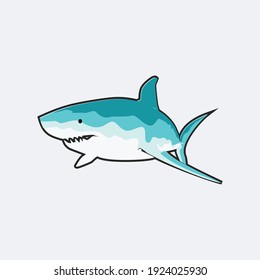 illustration vector graphic of a shark emblem fit for logo