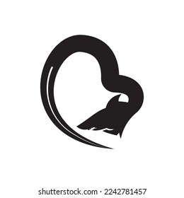 illustration vector graphic of shark love good for logo sport or security.