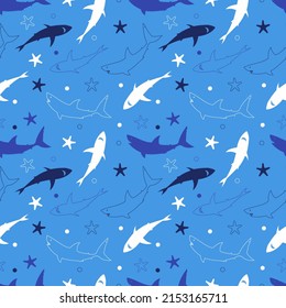 Illustration Vector Graphic of Shark Seamless Pattern