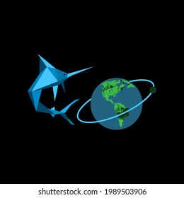 Illustration Vector graphic of shark sword fish design
