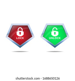 Illustration vector graphic of Shield with lock and unlock icon. Shield design. Security shield. Strong protection.