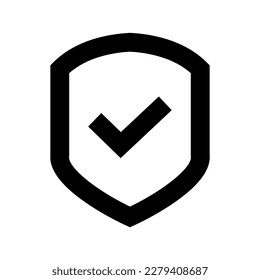 Illustration Vektorgrafik von Schild, ok Symbol. Schwarze Linie