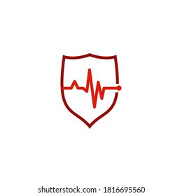 Illustration Vector Graphic of Shield Pulse Logo. Perfect to use for Medical Logo