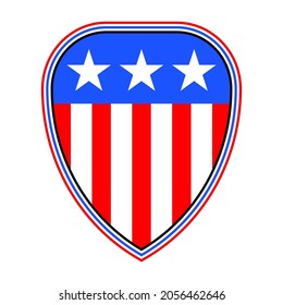 Ilustración Gráfico vectorial de la bandera Escudo y estadounidense